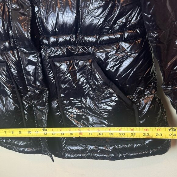 Gap NEW Shiny Puffer Jacket Hood Oversized Pockets Synthetic Cozy Parka Warm L - Picture 15 of 16